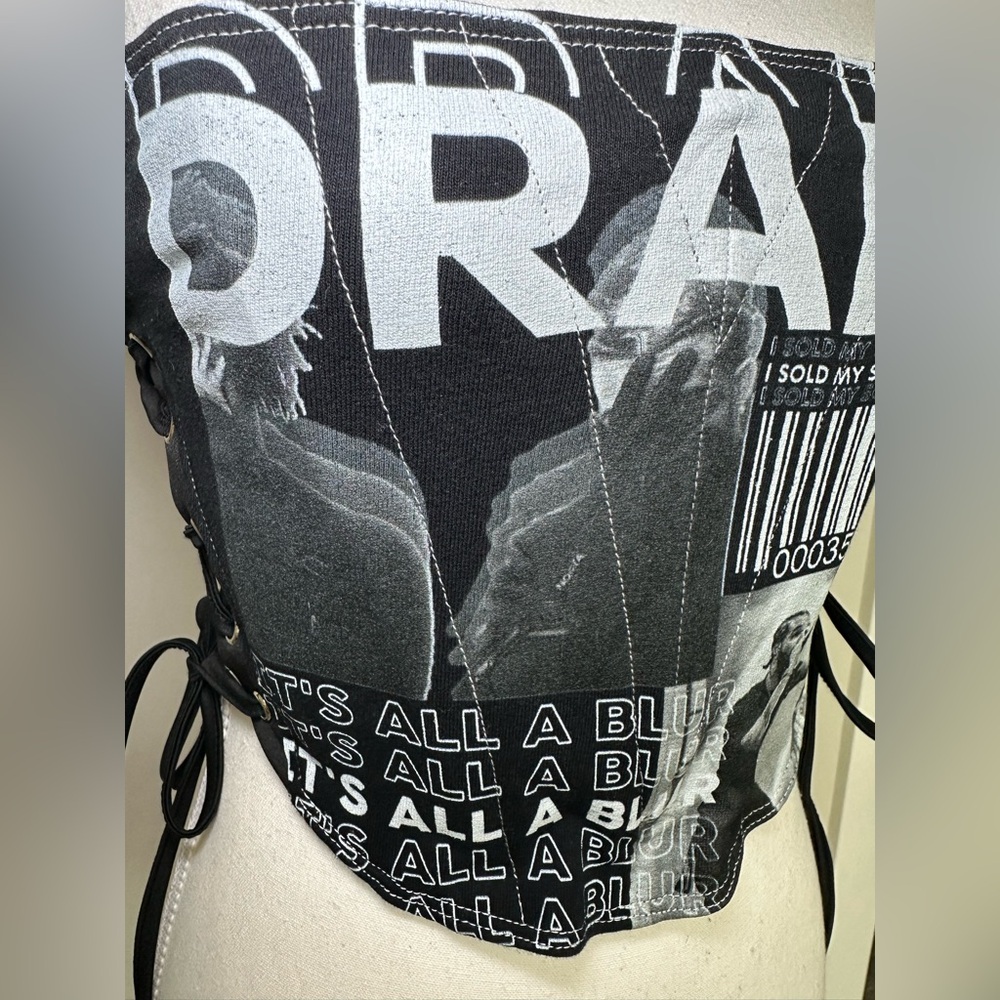 Drake It’s All A Blur Tour Corset Top IAMKOKO.LA Y2K Lace Up Halter Graphic Y2K - Picture 9 of 11